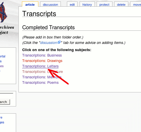 Transcripts Menu Page